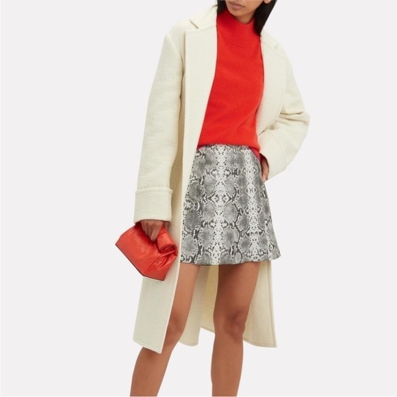 Genuine lamb LEATHER snakeskin print skirt VEDA Sz S - Picture 4 of 7